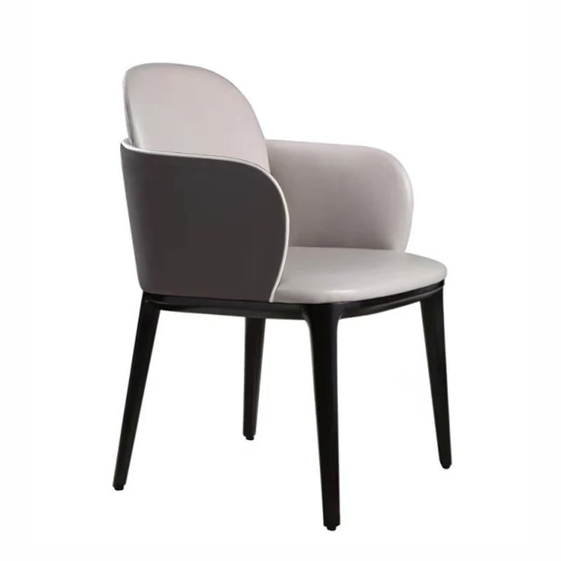 Modern Commercial Armchair Solid wood Dining Room table and Chair With Pu Leather Restaurant Chair Cafe Chair