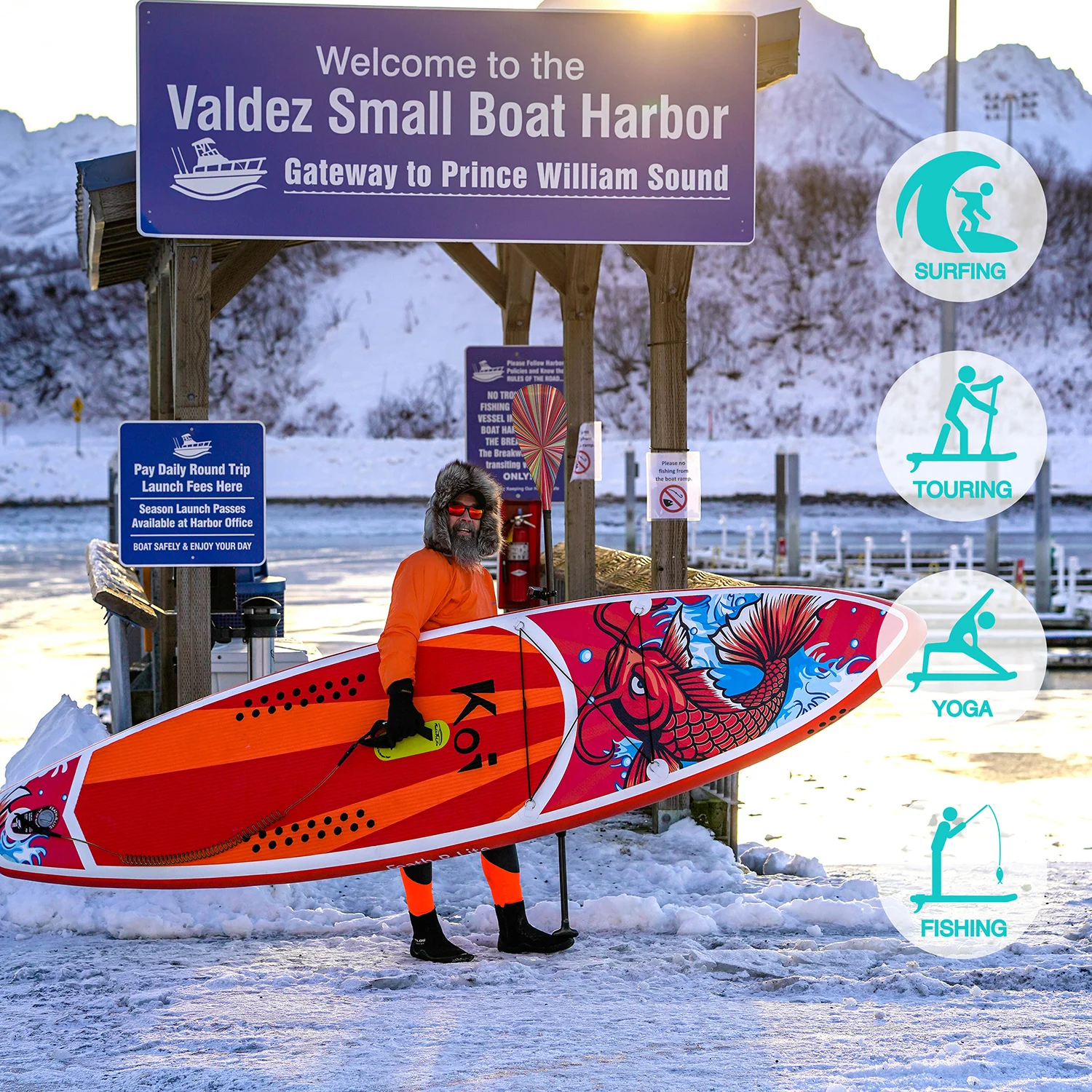 Fly Eagle Fishing Sup Inflatable Paddle Board Surfing Inflatable Sup Inflatable Board Koi In Stock