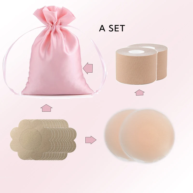 Wholesale Sexy Women Adhesive Waterproof Breast Lift Boob Tape And Invisible Pasties Silicone Nipple Cover