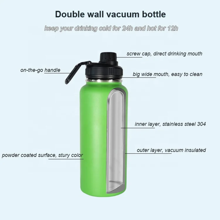 Custom Double Wall Drink Bottle Thermal Water Bottle Sport Stainless Steel Water Bottle