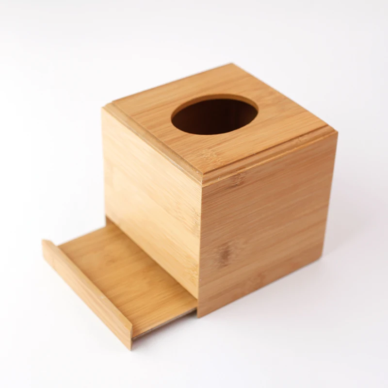 Custom Premium-Quality Bamboo Household Tissue Box Cover Bamboo Tissue Box Storage Paper Holder For Restaurant Hotel Bathroom