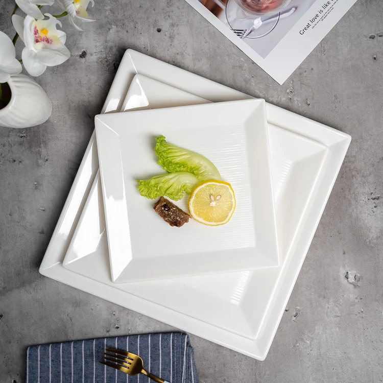 New 100% melamine restaurant white square plates sets dinnerware
