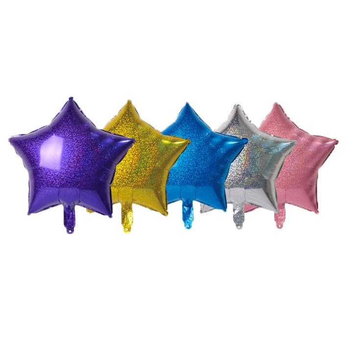 Fast Delivery Custom Advertising Star-shaped Laser Factory Iridescent Matte 5/10/18/19/24/32/36 Inch Party Foil Balloons Mylar