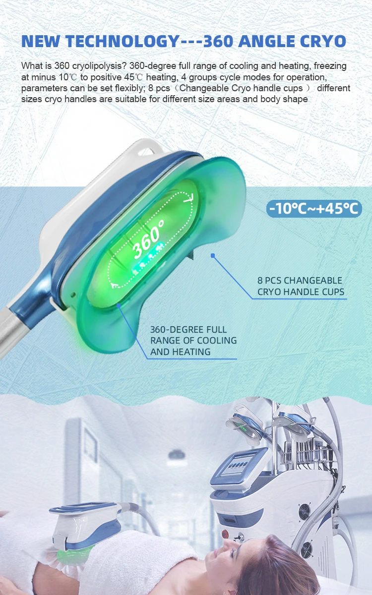 2024 Aesthetic Medicine Cryolipolisys Cool Cellulite 360 Cryolipolyse 4/5 Handles Cryo Slimming Machine Salon