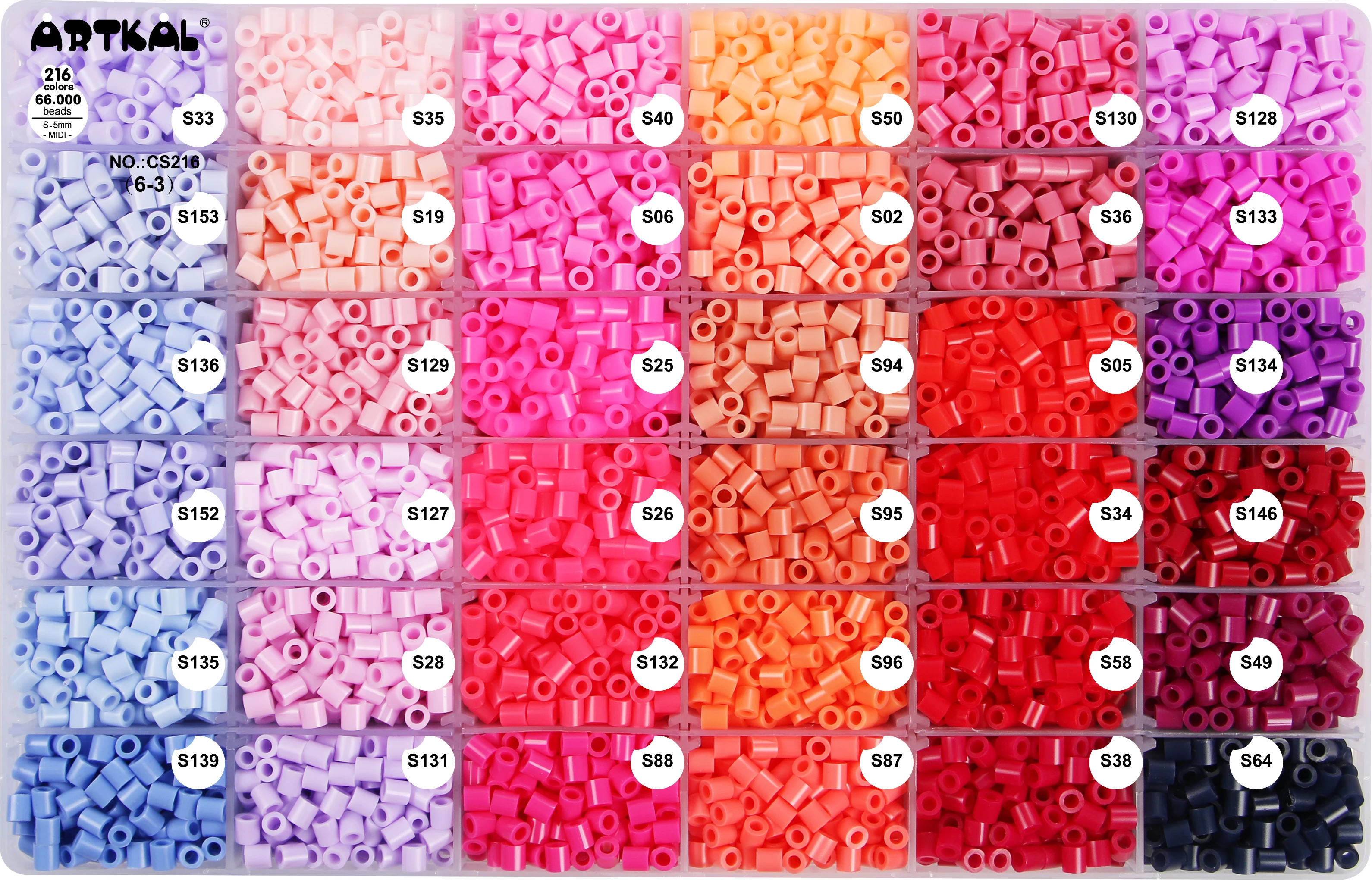 Full Color Box Package 216 Color Box Set Iron Beads Set Plastic Perler Beads Artkal Fuse Beads CS216