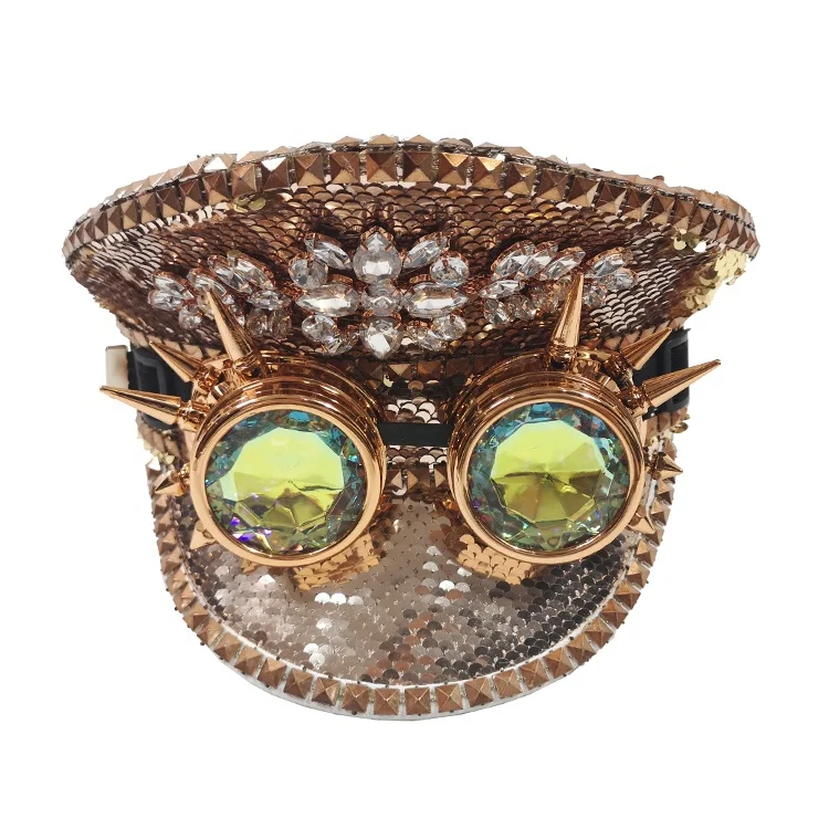 
festival rhinestone wholesale party hats advanced sequin birthday hat burning man hat 