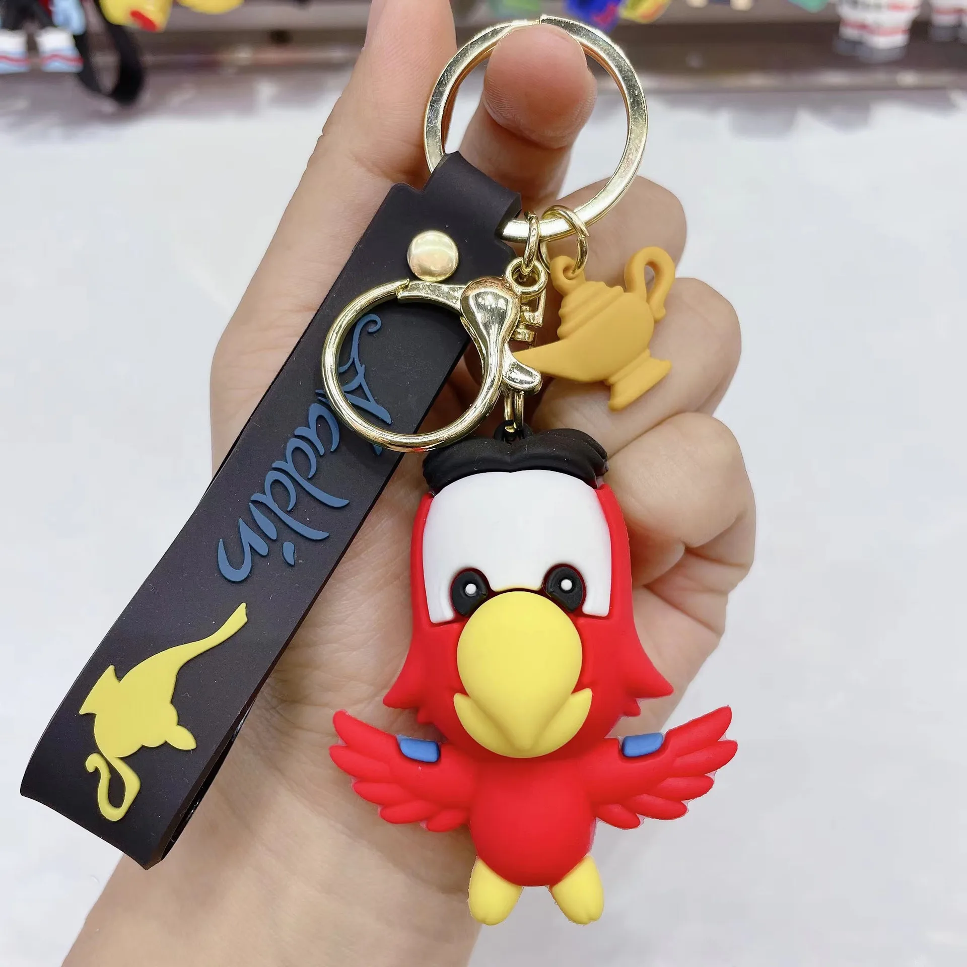 Cute Aladdin Keychain 3D Doll Cartoon Aladdin Lamp New Design Kawaii Bag Small Pendant Jewelry Anime Keychain