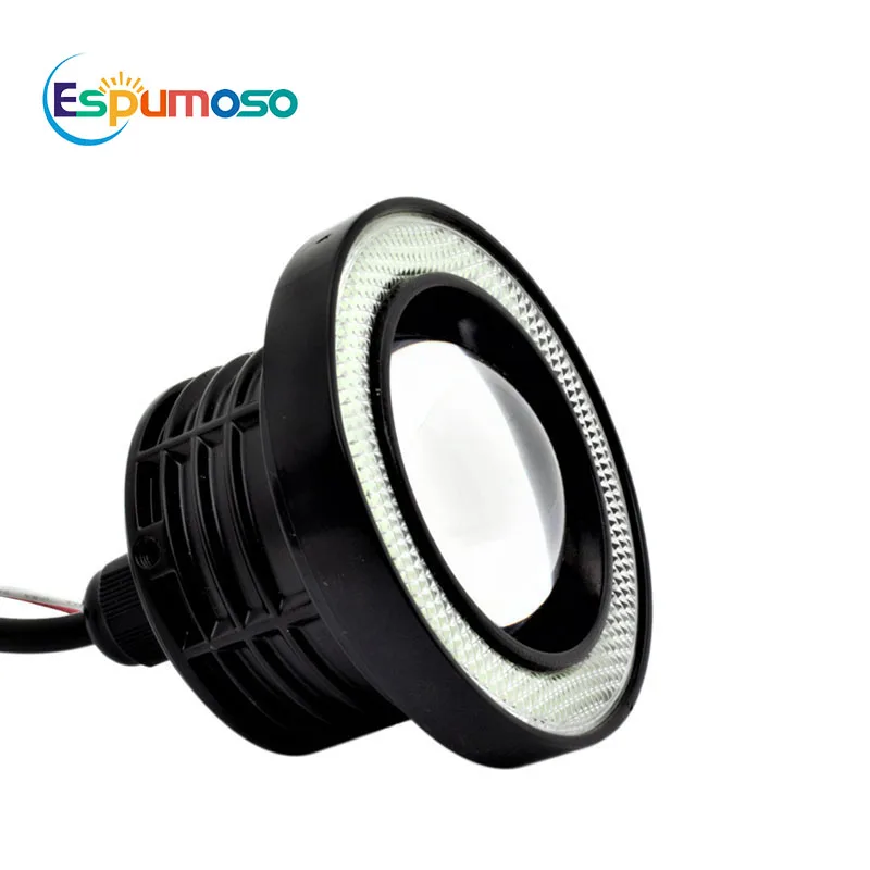 Противотуманные фары Angle Eyes 12 В 64 мм 76 89 светодиодные желтые белые красные синие COB гало кольцо