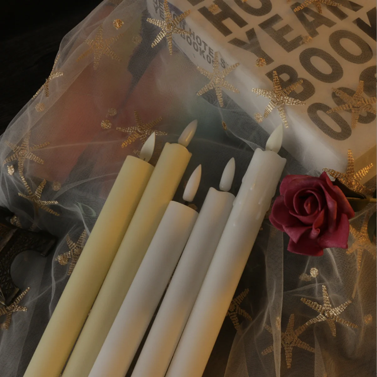 SWS186 homeart flicker flickering led flameless & led candles with moving flame remote control