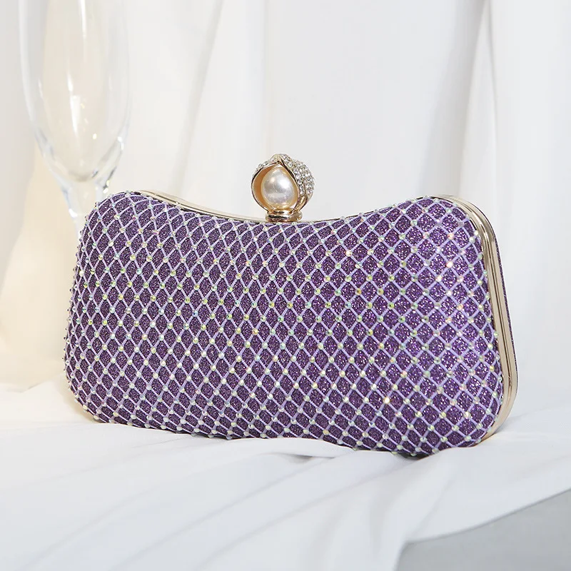 New Dinner Purse Retro Mesh Diamond Banquet Women Hand Bag Messenger Evening Bag Ladies Bridal Metal Clutch Bags