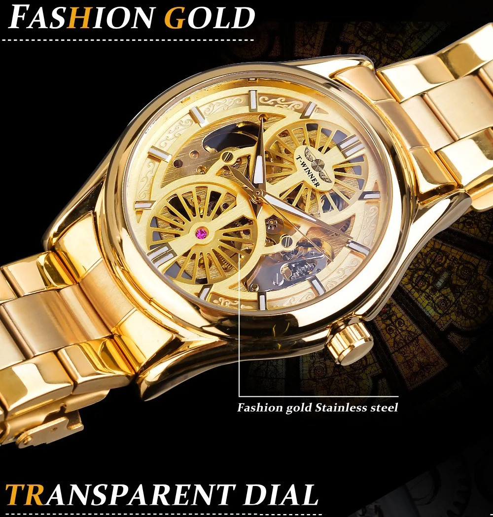 Winner Watch SLZg105 Luxury Automatic Mechanical Watches Men Wrist Gift Watches Stainless steel Wristwatch Relogio Masculino