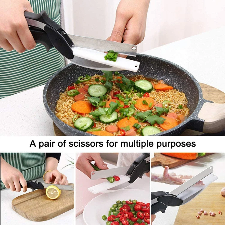 
Clever Kitchen Scissors Clever Food Chop Cutter With Cutting Board 