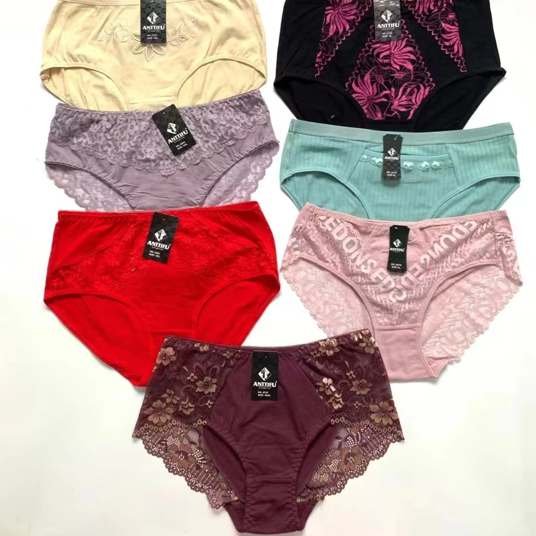 Mixed clearance low price high quality large waist lace cotton underwear
