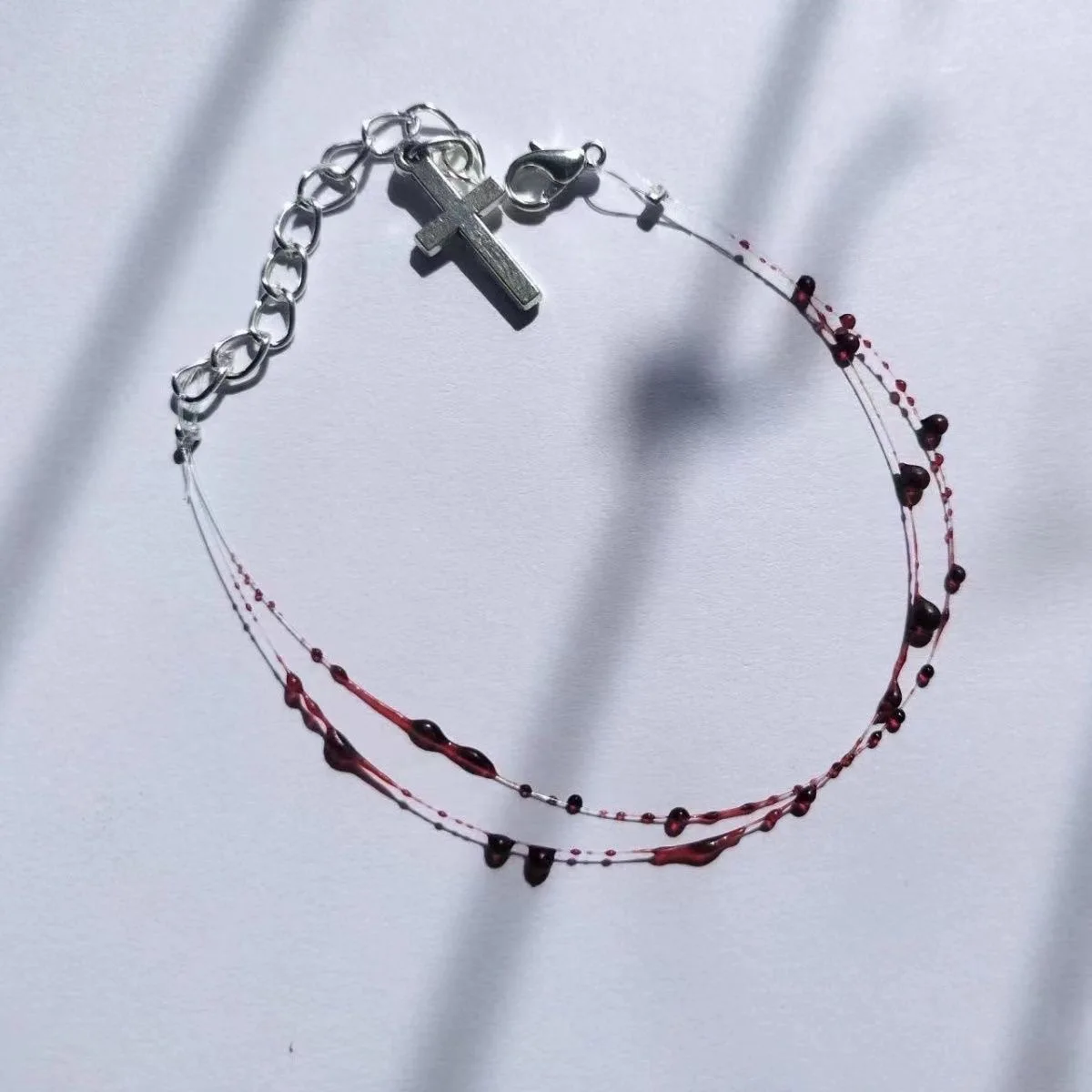 Halloween Niche Design Simulation Red Blood Drop Bracelet necklace ankle Gothic Handmade Creative Bracelet Party