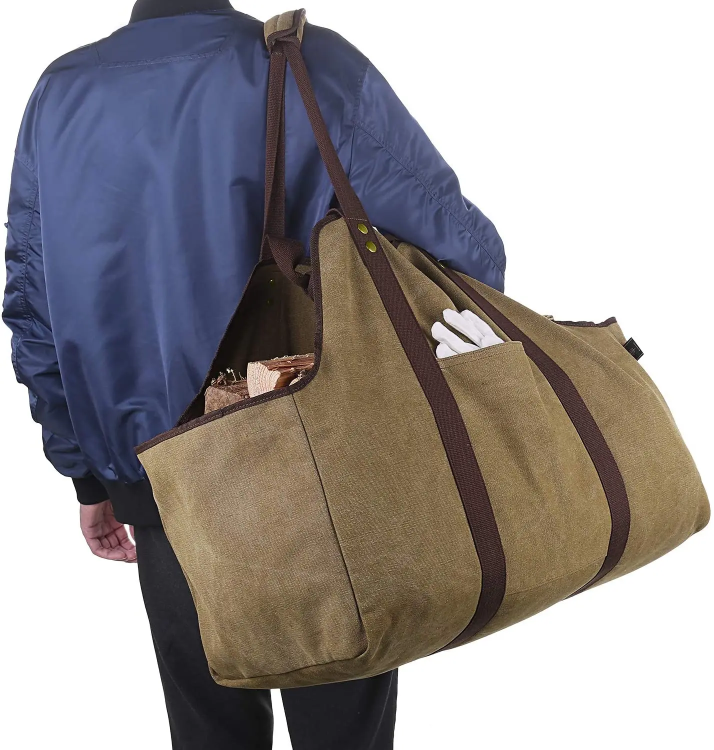 Large Capacity Bags for Firewood Log Storage Carry Bag