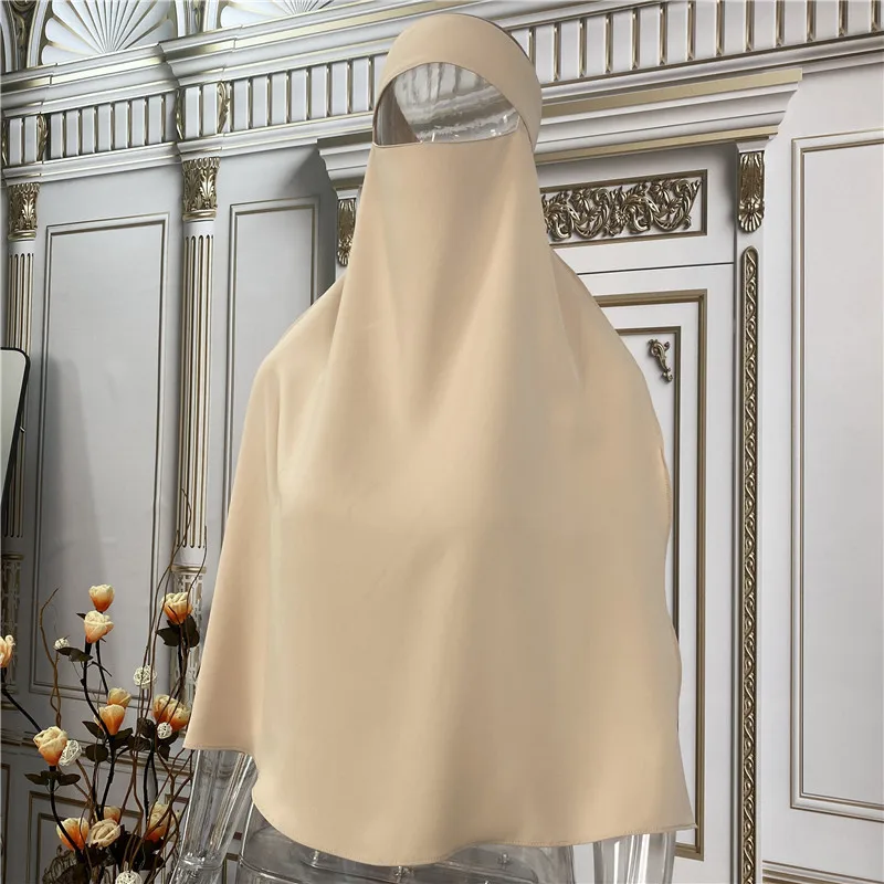 High Quality Niqab Muslim Breathable One Layer Nida Face Veil Modest Islamic Clothing Women khimar Jilbab Prayer Hijab Niqab