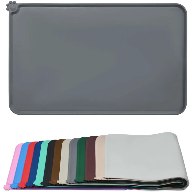Non Slip Eco-friendly Pet Silicone Mat Non-slip Rollable Waterproof Silicone Dog Pet Feeding Mat