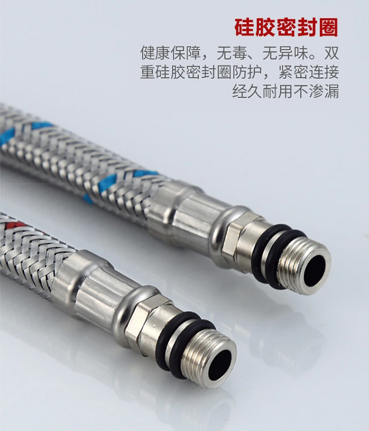 60cm Stainless Steel Flexible Braided Metal Hose For Wash Basins Inlet Hose Water Pipe metal hose