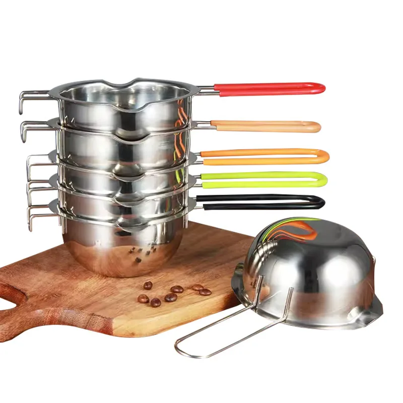Stainless Steel Chocolate Melter Pot Mini Size Butter Milk Melting for Wax Bowl Warmer 400ml