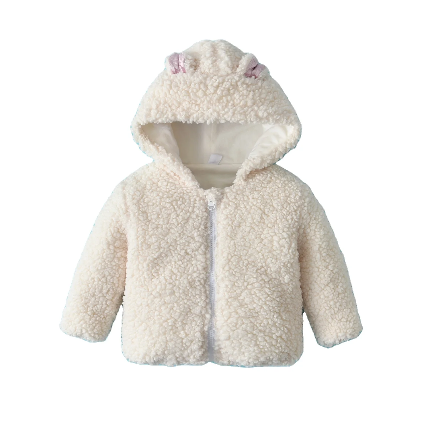 Quality Artificial Wool Outfit Baby Winter jackets Outwear Infant Toddlers Baby Girl fur hood long sweater Coat With Hood
