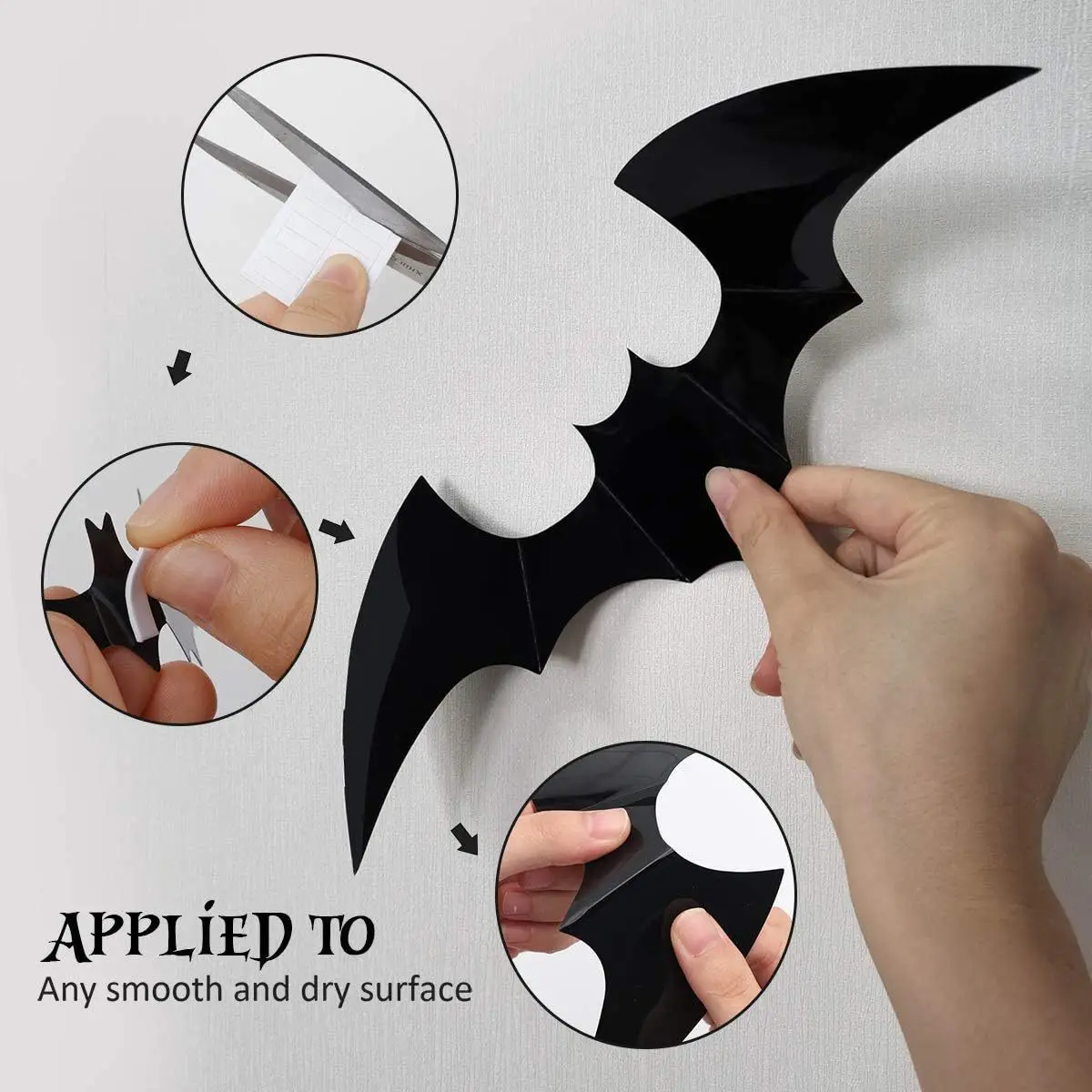 Furniture Windows Yard Decoration Outdoor Lawn Ghost Party Decor Halloween Decoration 3d Bat Wall Stickers