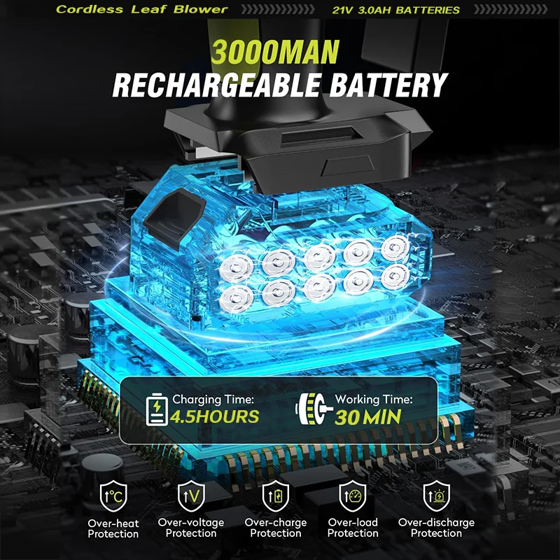 Hot Sale Portable  Lawn Care Snow Garden Leaf Blower Battery Cordless Air Electric Leaf Blower