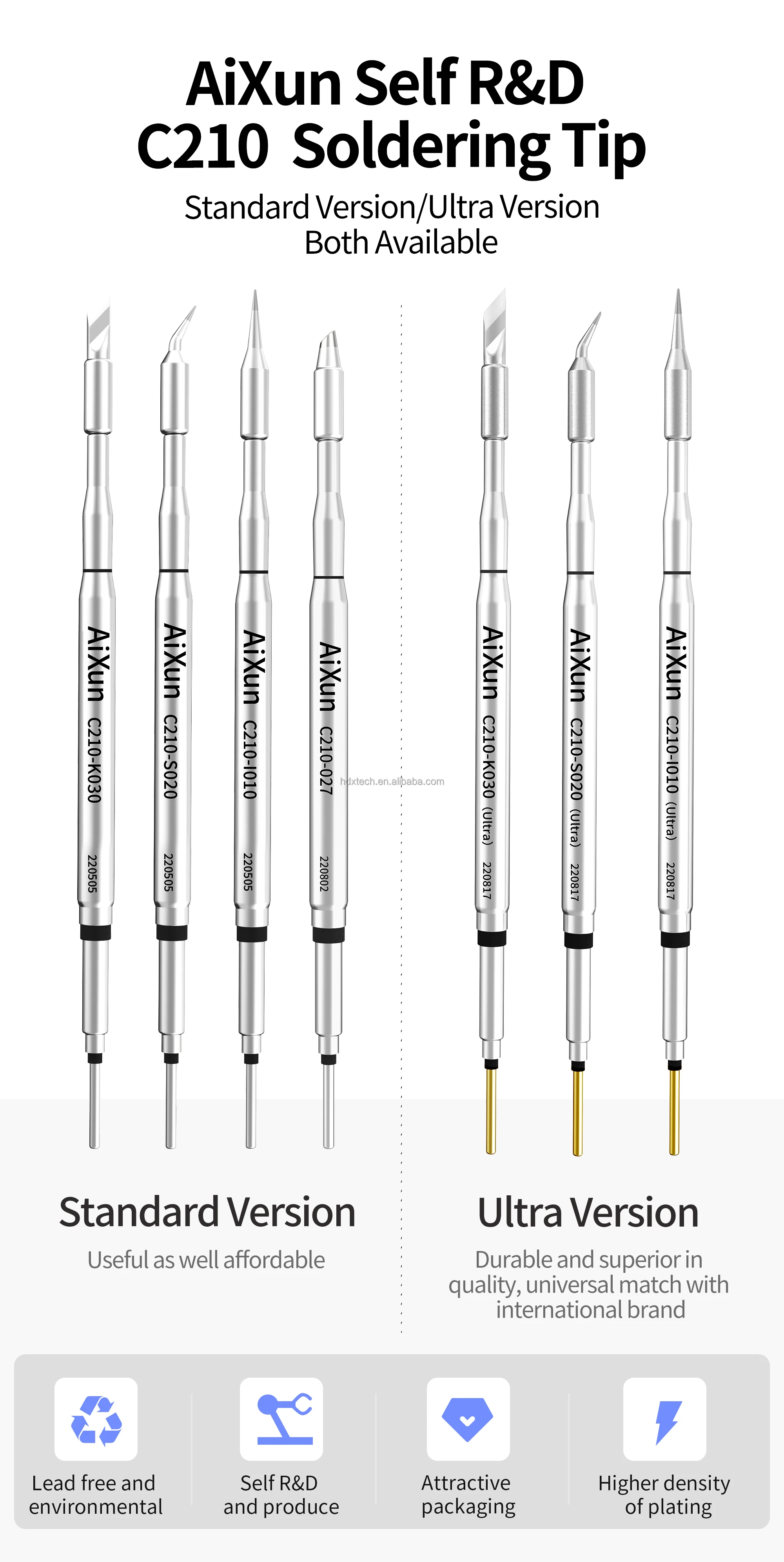 C210C245 series soldering iron replacement soldering tip for c210 soldering iron station welding rework station source of supply