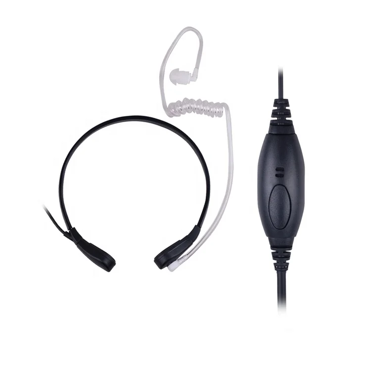 Neckband walkie talkie earpiece throat mic headset with tube earpiece finger PTT for Motorola MTP850S DGP4150 DP3400 APX series