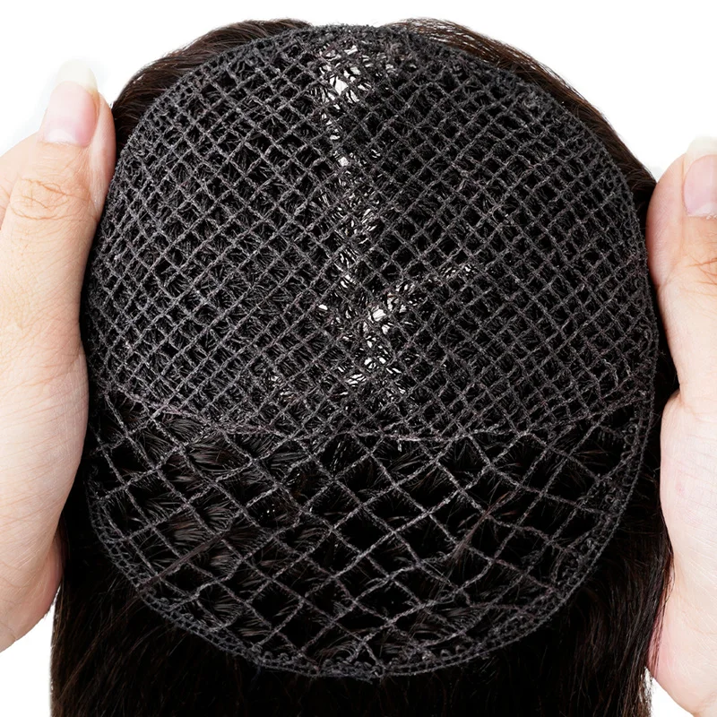 mono lace fish net hair piece integration women human hair integration topper system human hair topper for women