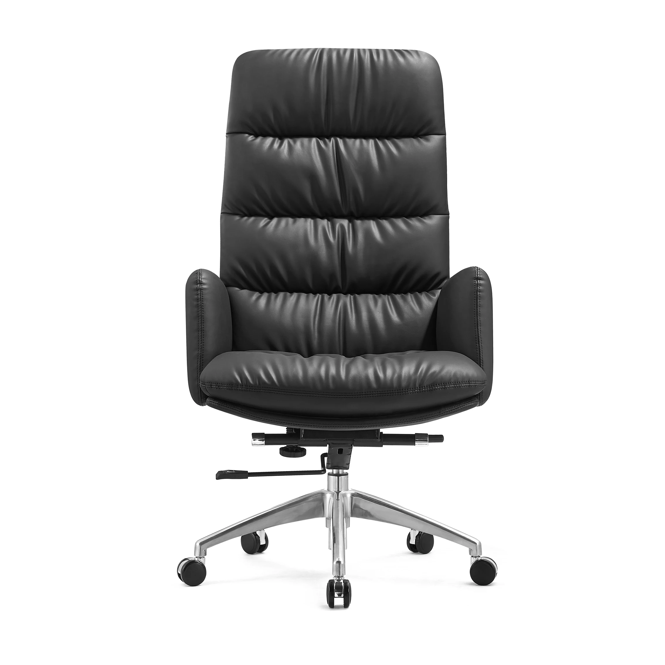 Modern simple comfortable sitting boss chair black leather office chair