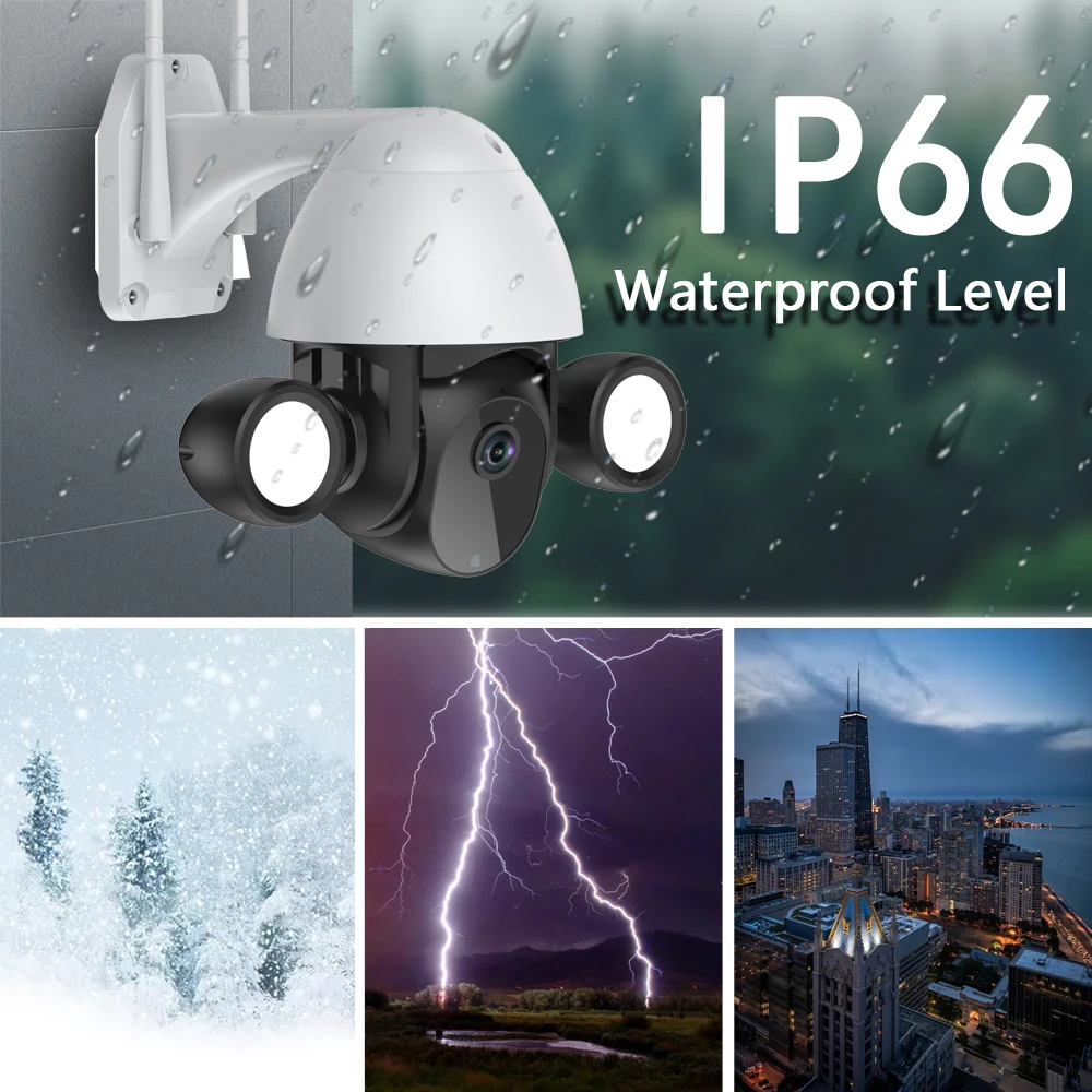 Умные прожекторные камеры Tuya 3MP 1080P Full HD AI Wifi беспроводная наружная PTZ IP-камера для двора