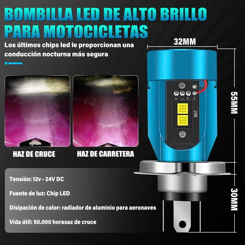 blue angle eyes led bulb H4 motorcycle led bulb motorcycle spare parts accesorios para motos motorcycle led headlights