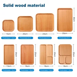 Multi-sizes Round Wooden Tableware Tray Tea Set Tray Decorate Pizza Tray Plate Round Wood Tableware bowl