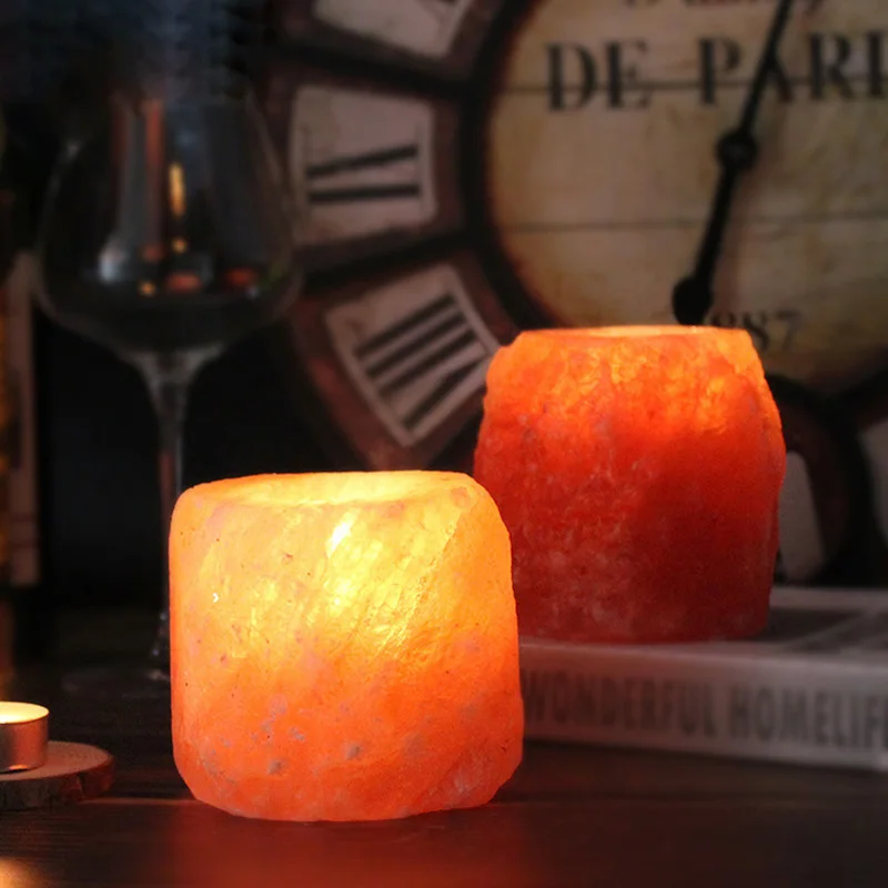 Wholesale Handmade Himalaya Salt Stone Lamp Candle Holder for Home Decor