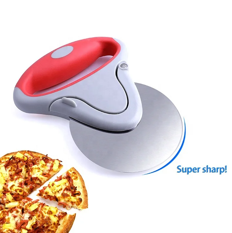 Kitchen Accessories Round Blade Pizza Tools Dough Pie Cookie Rolling Stainless Steel Slicer Rocker Wheel Pizza Cutter