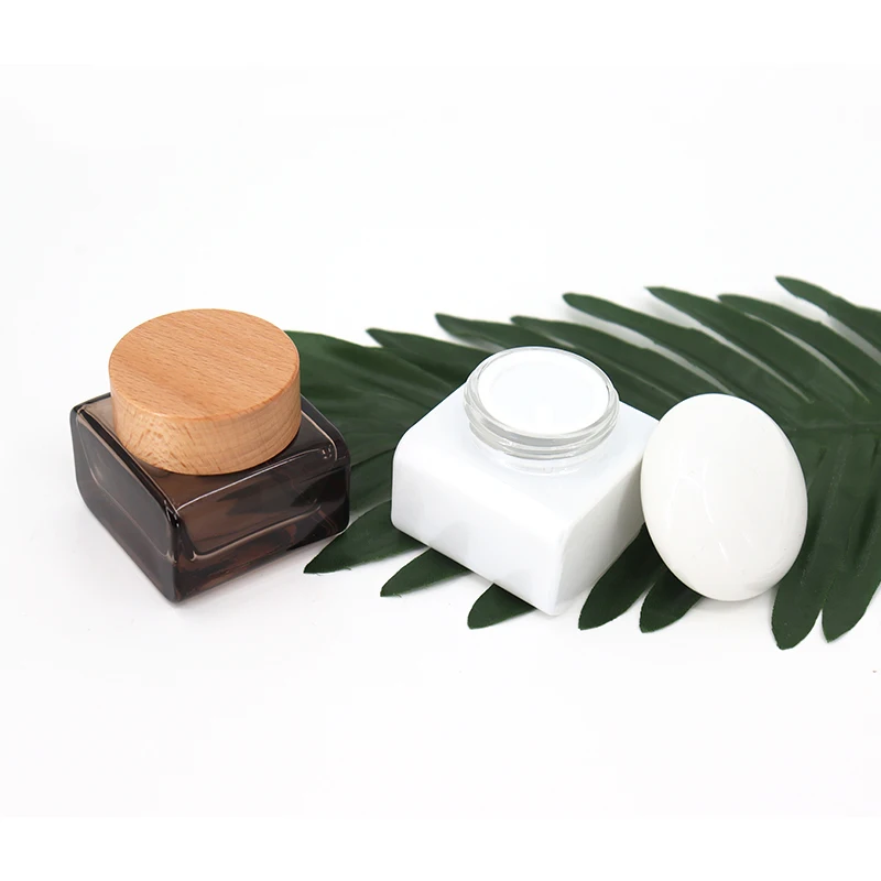 30ml Luxury Clear Frosted Glass Cosmetict Moisturizer Toner Liquid Foundation Spray Pump Bottle and Facial Cream Glass Jar Set