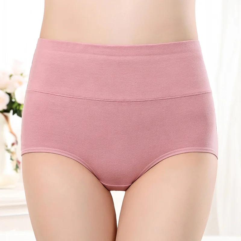 
1812 Wholesale Ladies Colorful Comfortable Breathable Briefs Women High Waist Cotton Panties Underwear 