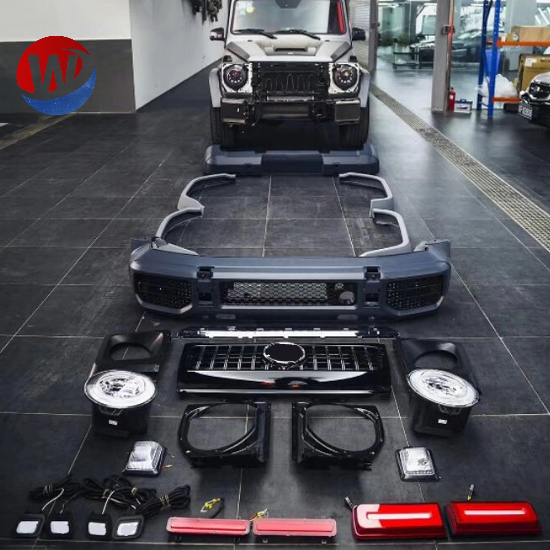 Комплекты кузова, передний бампер, задний бампер для Benz G-class 98-18 W463 G500 G63, обновление до нового Benz G63 W464 2019 PP