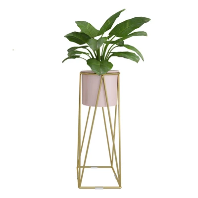 Flower Pots Manufacturers Gold Garden Indoor Big Large Wholesale Bulk Metal Cheap Planter Stand Plant Flower Pots For Plants