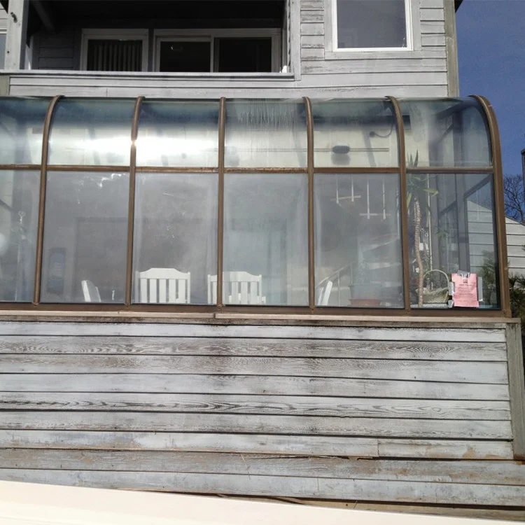 hot sale aluminum house conservatory sun room curved tempered glass house aluminium verandas