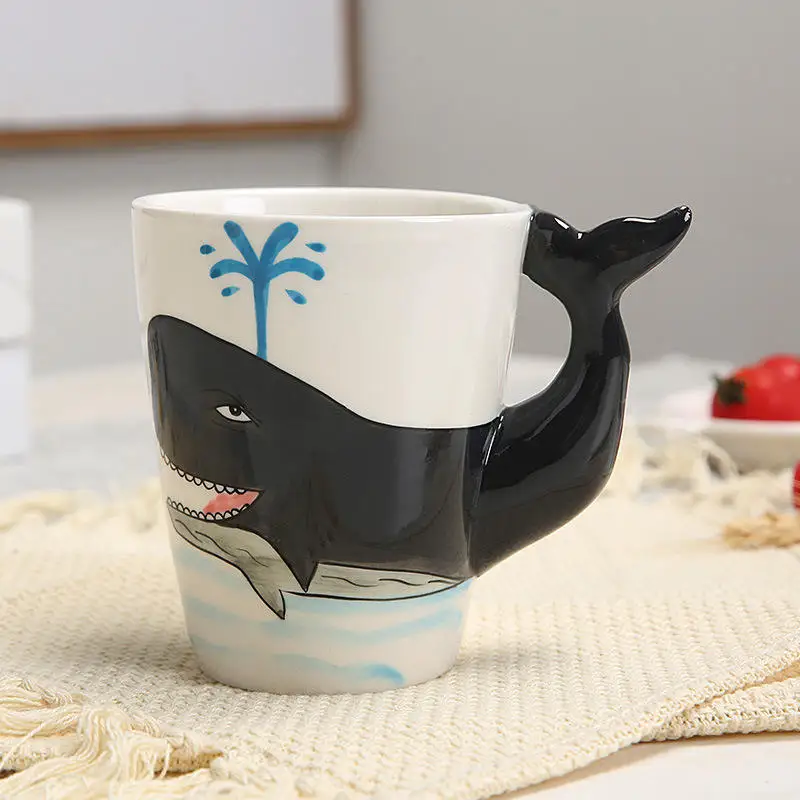 Modern Restaurant Nordic Creative Sublimation Fambe Cover Cartoon Latest Supply Super High Quality Ceramic Ceramic Animal Cup