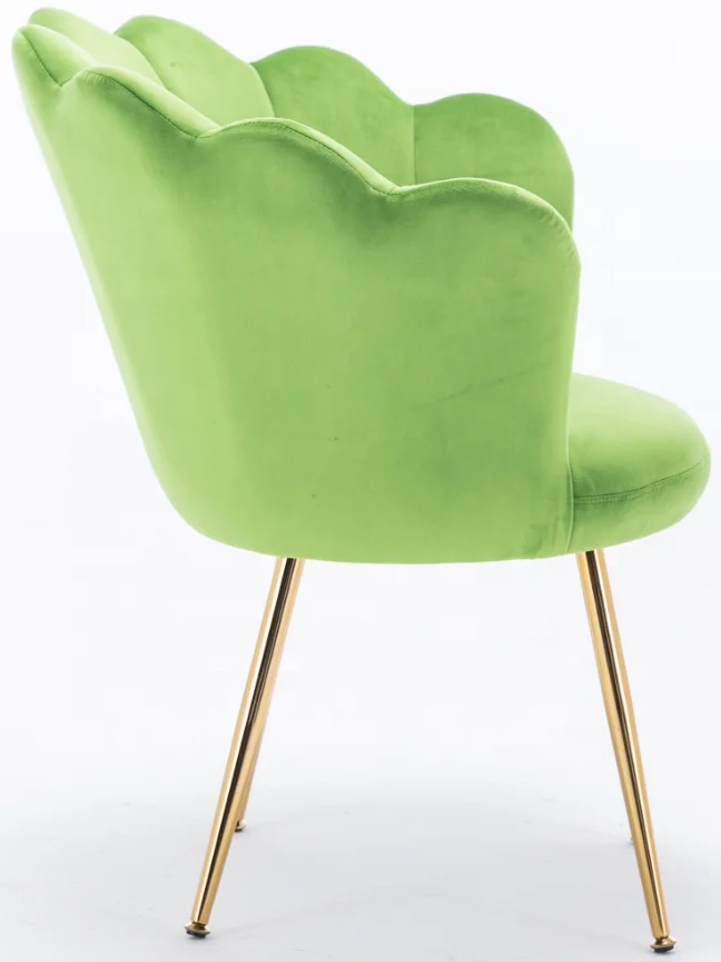 Lotus flower shape Green golden leisure chair