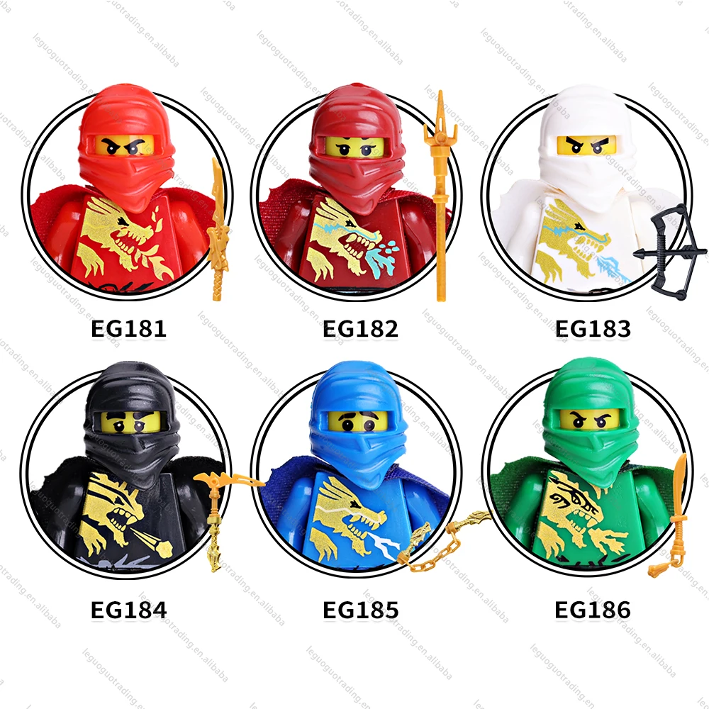 EG181-EG186 Zane Kai Jay Lloyd Cole Ninja мини-кирпич японский многоцветный персонаж собранные строительные блоки для детей подарок игрушки