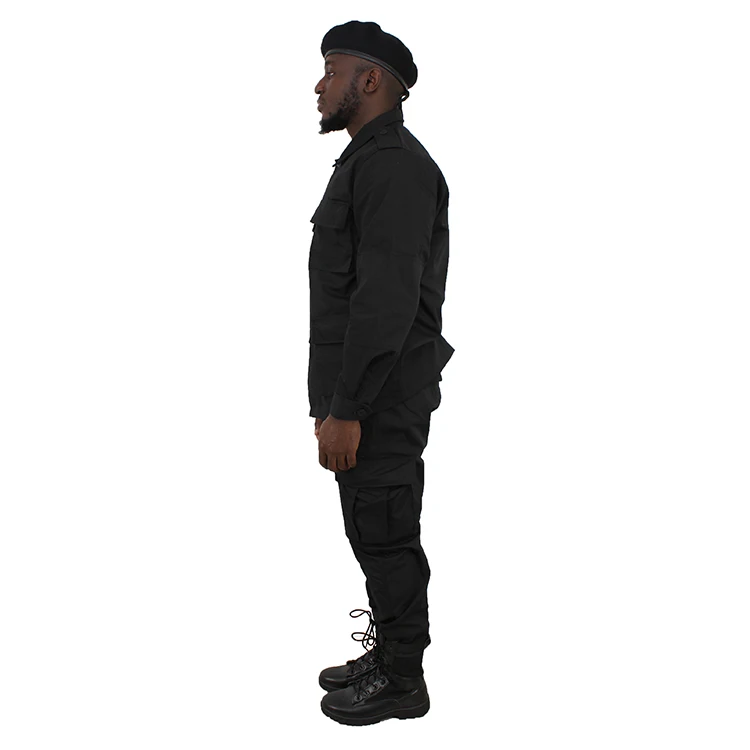 
Mens Black Poly/Cotton Military Army Fatigues Work Utility Uniform Cargo BDU Pants with Pin 