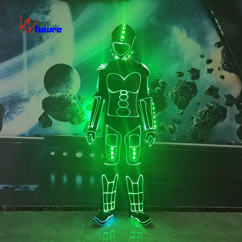 Neon luminous Warrior Costume Armor Halloween dance show Performance Clothes For Unisex