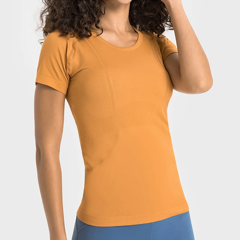 wholesale women o-neck t-shirt summer slim fit running sport t shirt women running tshirt custom logo quick dry fitness top