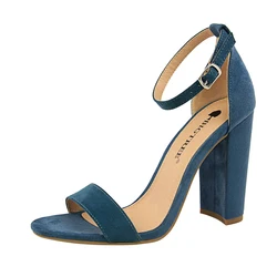 Женские босоножки на высоком каблуке, сандалии с ремешком, на Высоком толстом каблуке, лето 0509-1