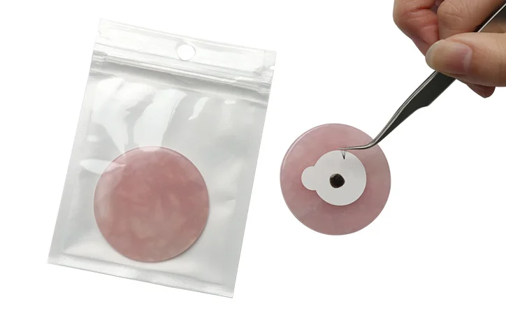 Eyelash Extension Round Jade Stone Wholesale Eyelash Pink Glue Holder Jade Stone For Eyelash Extension