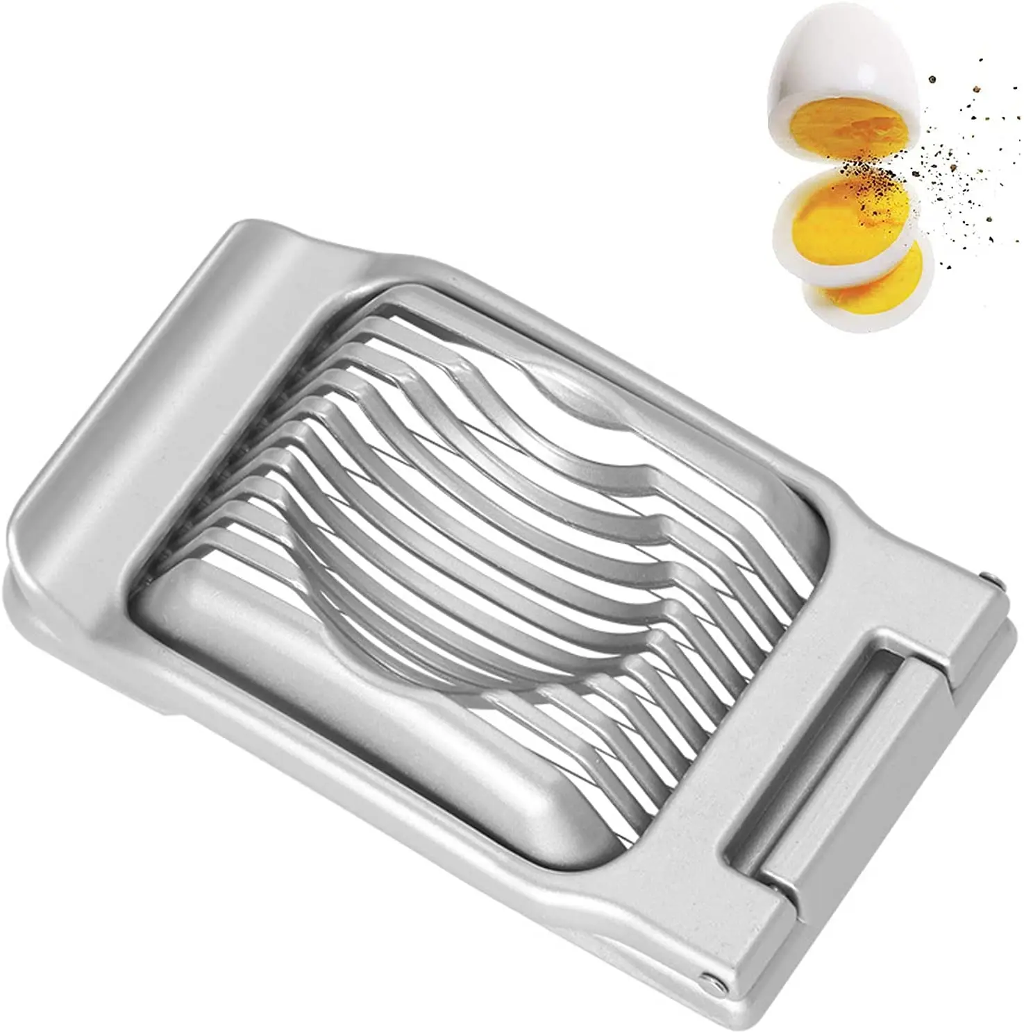 Stainless Steel Wire Egg Slicer Heavy Duty Aluminium Egg Cutter Dishwasher Safe for Egg Strawberry Soft Fruit Divider