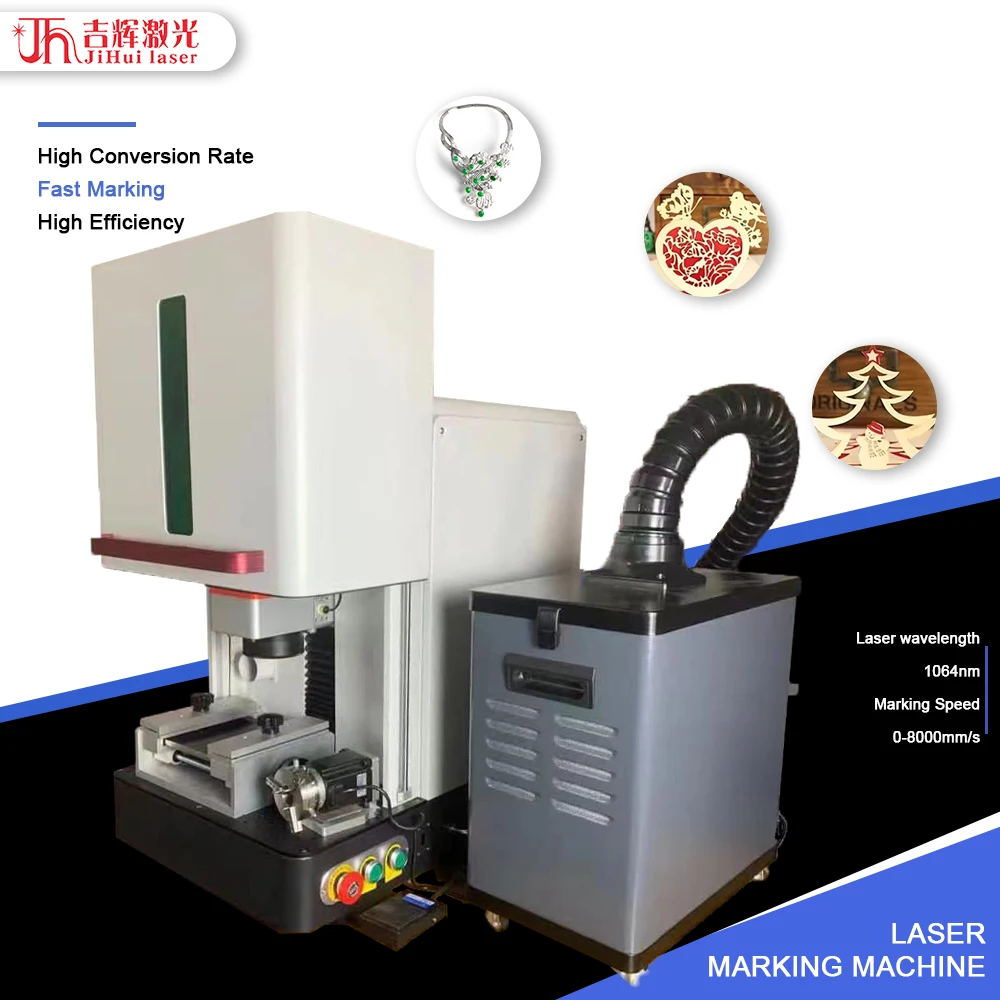 20W/30W/50W/100W Laser Marking Machine Fiber Co2 Online High Speed Laser Engraving Machine with smoke cleaner